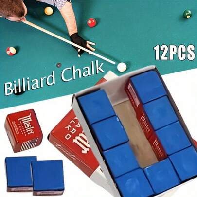 9/12/144pcs Snooker Chalk Powder, High Density Billiard Chalk Powder, Precise Control & Anti-Slip, Professional Training & Competition Use, Suitable For Snooker & Pool Enthusiasts, Provides Excellent Billiard Experience