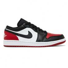 Nike Air Jordan 1 Low Bred Toe 2.0 553558-161 Mens Fashion Sneakers New - 紅白色 - 查看 2