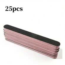 25pcs Professional Double-Sided Nail File Set | Black Matte Board Manicure Sanding Tools, 100/180 Grit, Washable Double-Sided Nail Files, Suitable For Natural Nails And Acrylic Nails, DIY Salon Use - Multicolor - View 3