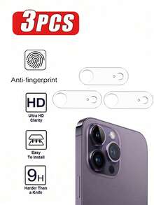 3 件装相机镜头钢化玻璃保护膜，适用于 Apple 17/17Pro/17Promax/17Air/13/14/15/16/Pro/Pro Max - 高清清晰全覆盖保护