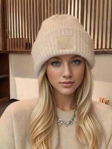 1pc Women's Chunky Knitted Hat - Hand Washable, Lightweight, Double Closable, Tassel Hat New Year Occasions, Fashionable Winter Warm Earmuffs - 彩色 - 查看 9