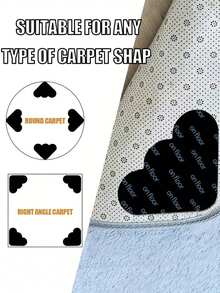 Reusable Washable Cloud Mat Tape Stickers - Double-Sided Non-Slip Mat Holders,Rug Gripper,For Hardwood Floors & Tile, Black Silicone With Playful Cloud Pattern, Easy To Apply & Remove, Perfect For Indoor Use In Living Rooms, Offices, And Home Decor, Rugs For Living Room, Office Floor Covering,Durable Flooring,Home Essentials - Black - View 3