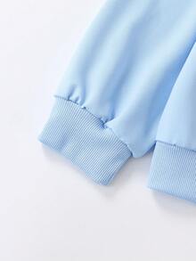 Tween Girls Cute Style Alphabet Heart Pattern Round Neck Long Sleeve Sweater Pullover Autumn Winter Style Winter Clothes For Girls - Baby Blue - View 5