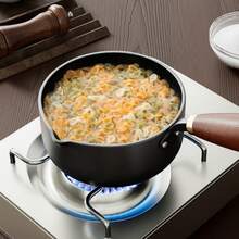 Milk And Soup Pot With Wooden Handle - Suitable For Induction Cookers, Ideal For Whipping Cream, Boiling Water, And Making Soup, A Must-Have Kitchen Utensil, Stove Compatible With Cookware | Stylish Cookware | Durable Cookware, Suitable For Boiling, Stewing, Frying, And Sauces - Compatible With Gas And Induction Cookers - A Must-Have For Home Kitchens - Multicolor - View 8