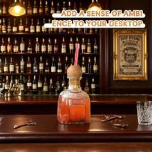 1PCS Mini Tequila Bottle, 12.68 Oz / 375ML With Stopper And Straw, Reusable Transparent Plastic Wine Cup, Cocktail Glass, Suitable For Home Bar, Parties, Camping, And Outdoor Use, Tequila Bottle - Trong sáng - Xem 2