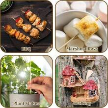 100 piezas/Paquete Pinchos de bambú natural, palitos para barbacoa, pinchos de bambú para barbacoa doméstica, adecuados para barbacoa, aperitivos, frutas, brochetas, fuente de chocolate, pollo, salchichas, olla caliente o flores artesanales, ideal para el hogar, barbacoa, cocina, fiestas, restaurantes - Multicolor - Ver 4