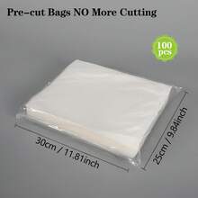 100pcs Textured Vacuum Sealer Bags, Reusable, Mesh Fresh Bag, Food Protection Sealed Bag, Household Vacuum Bag, For Fruits And Vegetables And Kitchen Storage, Home Kitchen Supplies - White - View 18