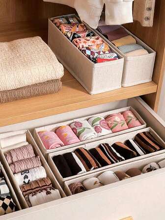 1 件装内衣收纳盒，袜子收纳工具，胸罩抽屉隔层，内衣收纳盒，可折叠内衣隔层收纳盒，衣柜收纳抽屉，家用胸罩收纳盒，抽屉式袜子收纳盒，适用于卧室/浴室/玩具房/储藏室收纳，圣诞装饰/圣诞礼物