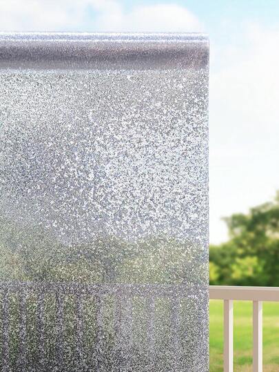 1 Roll 3D Shining Frosted Glass Window Film, Privacy Window Cling UV Blocking, Non-Adhesive Static Cling Coverings Removable Film Decorative For Home Office