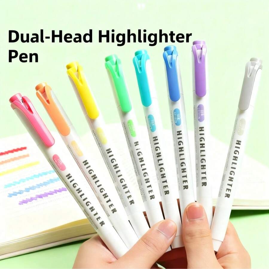 1 pudełko 30 kolorów dwugłowicowych fluorescencyjnych zakreślaczy, żywe markery do artykułów papierniczych dla uczniów, do prowadzenia dziennika, kolorowania, rysowania