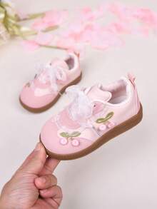 Spring Baby Girl White Shoes, Infant 0-1 Years Old, Toddler 1-4 Years Old, Baby Girl Sneakers, Spring/Autumn Baby Shoes - Baby Pink - View 2