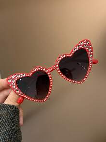 1副镶钻心形可爱儿童时尚眼镜，男女童均适用，适合派对、户外旅行、海滩度假、时尚造型、摄影道具 - 彩色 - 查看 14