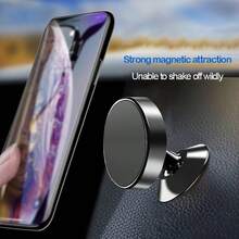 1pc Metal Round Mini Magnetic Phone Holder, Multifunctional Car Phone Navigation Mount, Car Dashboard Bracket - Multicolor - View 11
