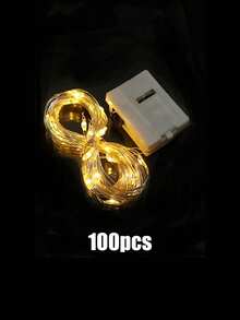 100/50/40/30 Sets Of Battery Powered String Lights, Each 78.74 Inches, With Three Modes To Choose From: Battery Powered LED Mini String Lights, Linear Firefly Starlight, DIY Bedroom, DIY Wedding Party Mason Jar Crafts Festival, Flower Cake Gift Box Decoration, Waterproof String Lights, Indoor And Outdoor Bedroom Courtyard Party Decoration (White) - Warm White - View 8