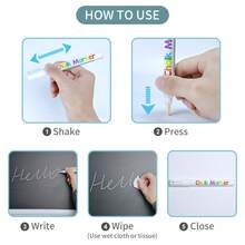 White Chalk Marker 5 Packs White Water-Based Dust-Free Liquid Chalk For Advertising And Graffiti, Blackboard Chalk Set 5 Different Tip Size Different Using For Teacher Coffee Shop - Multicolor - View 9