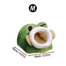 1PC Fully Enclosed Golden Hamster Nest Autumn And Winter Warm Plush Sleeping Nest Hideout Cartoon 3D Animalls Shaped Small Pet Sleeping Bag Tent Nest Small Pet Care Supplies Suit For Hamster Guinea Pig