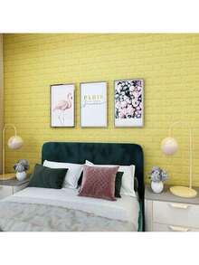 3D泡沫墙贴自粘墙纸，出租房装饰批发，防震软垫，防水