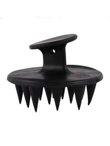 硅胶洗发头皮按摩器洗发按摩梳沐浴按摩刷头皮按摩器洗发梳护理工具 - 黑色 - 查看 2