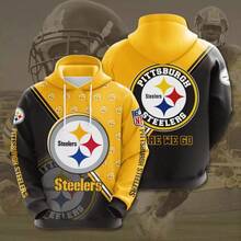 Pittsburgh Steelers Hooded Pocket Pullover Sweater Hoodie Gift For Fan Zip Hoodie Men's And Women's Hoodie - 混合色 - 查看 1