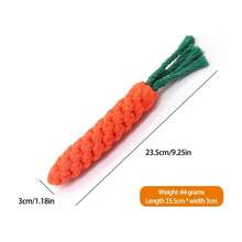 1pc Durable Dog Chew Toy - Carrot Design Rope Toy, For Teething And Interactive Play, Best Selling Rope Dog Toy, Handmade Mia Dog Bite Rope Pet Supplies - Multicolor - View 2