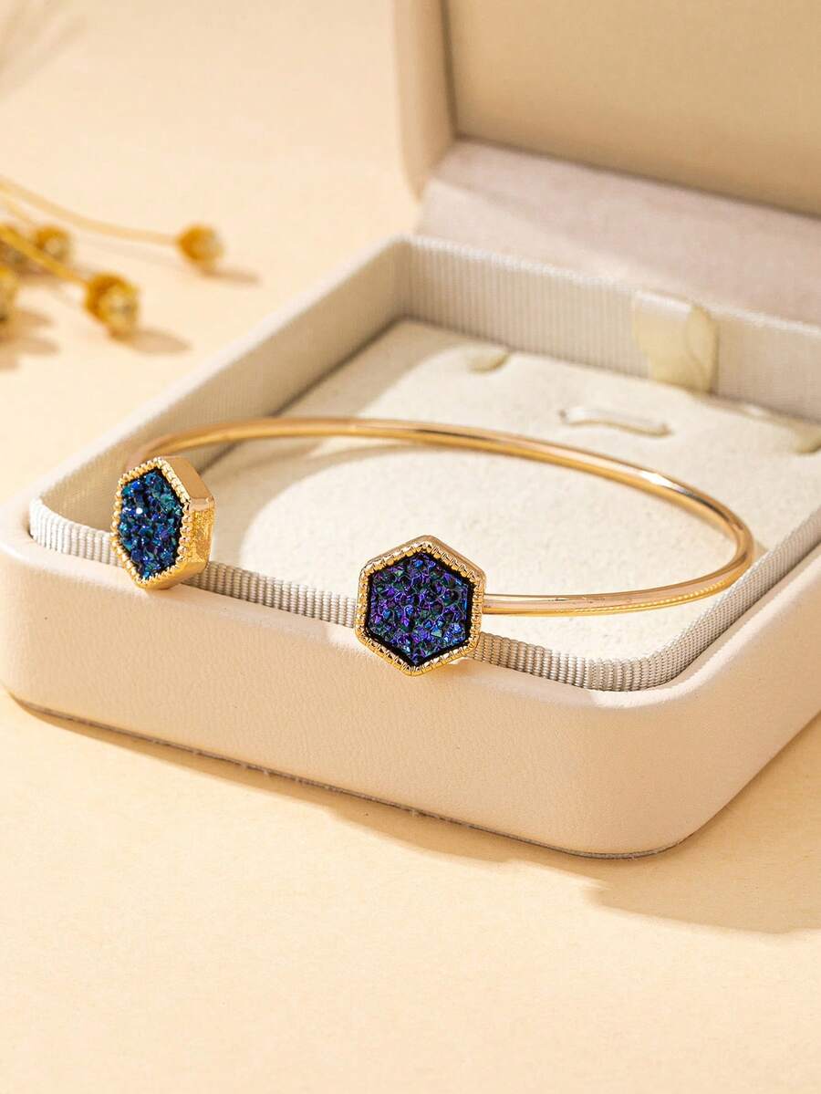 1 st Dammode Öppen Armband, Justerbart Elegant Hartsinfällt Minimalistiskt Smycke