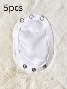 2pcs/3pcs/5pcs Optional Baby Jumpsuit Extension Panels, Diaper Area Extension Panels, Metal Snap Button Connection Design, Single Layer Lightweight Fabric, Please Confirm Metal Snap Button Diameter Is 9–9.5mm Before Purchase To Avoid Size Mismatch - White - View 10