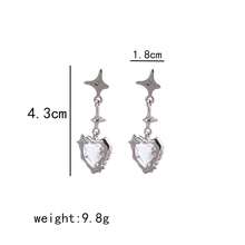1 Pair New Simple Elegant Lava Heart Earrings Four-Pointed Sweet Cool Dark Heart Stud Irregular Earrings - màu đen - Xem 5