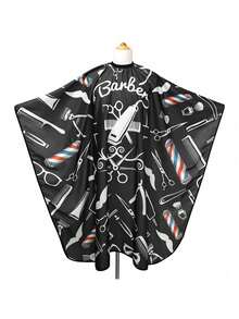 1件理发披肩“Hello Girl”闪光睫毛沙龙围裙美发袍美发师布料 - 彩色 - 查看 10