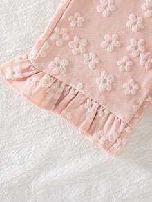 2件套女婴花朵提花吊带背心和阔腿长裤套装，甜美清凉风格，可爱优雅