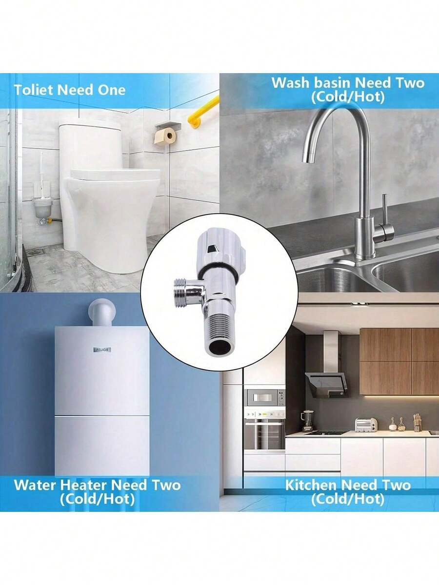 304 Stainless Steel High Pressure Angle Valve - Waterproof Valve Fittings, Suitable For RVs, Bathrooms, Water Heaters, Hydraulic And Pneumatic Piping Systems - G1/2 Universal Threaded Standard, Metal Structure, Popular Halloween Item