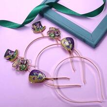 Mardi Gras Hair Accessories Festival Glitter Mask Crown Purple Metallic Headband For Women Girls Carnival Party Parade - 3PiecesMardiGrasheadband - View 2