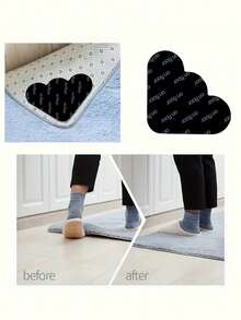 Reusable Washable Cloud Mat Tape Stickers - Double-Sided Non-Slip Mat Holders,Rug Gripper,For Hardwood Floors & Tile, Black Silicone With Playful Cloud Pattern, Easy To Apply & Remove, Perfect For Indoor Use In Living Rooms, Offices, And Home Decor, Rugs For Living Room, Office Floor Covering,Durable Flooring,Home Essentials - Black - View 4