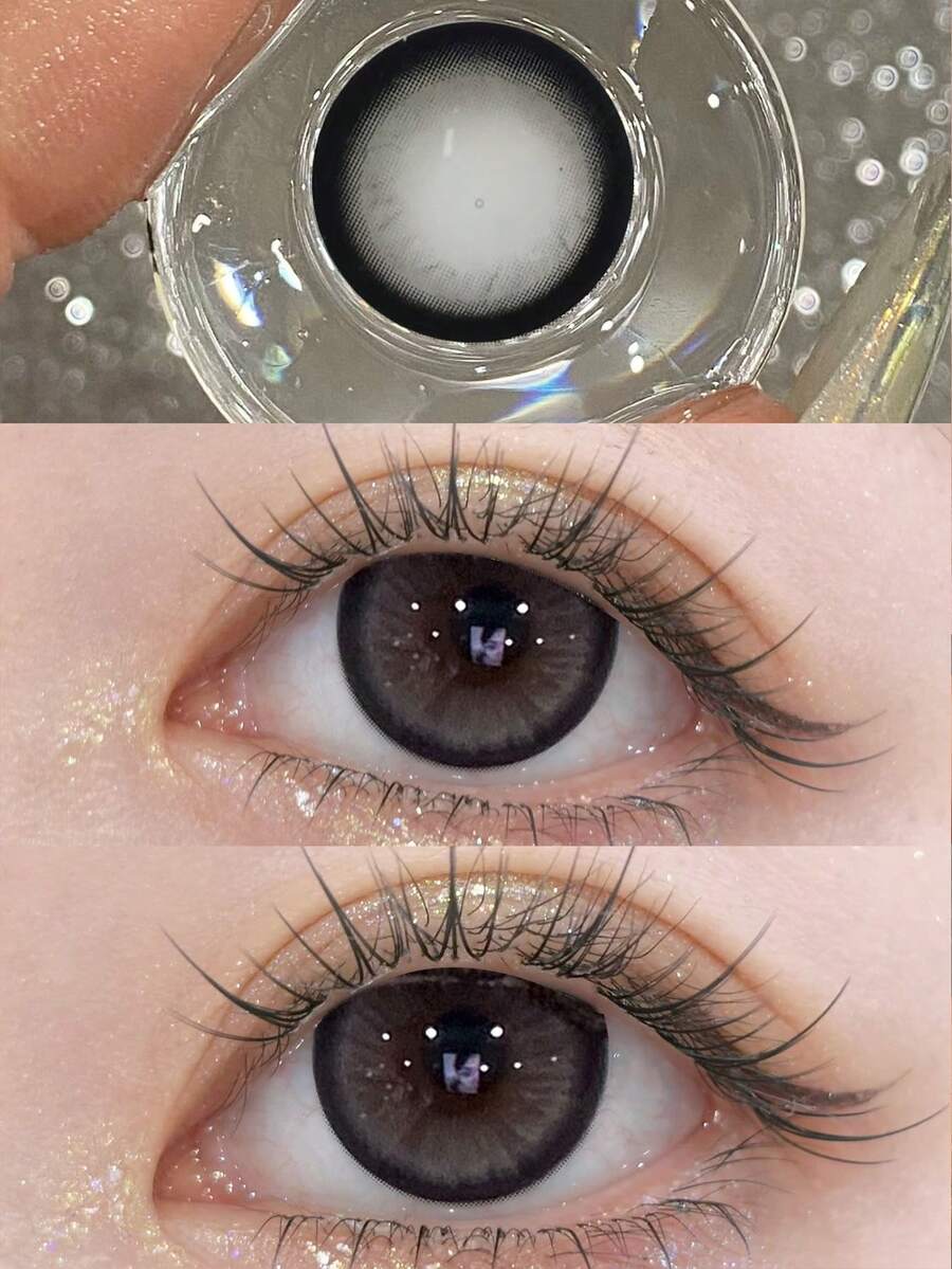 灰色软性日抛隐形眼镜 - 适合全年佩戴，美妆隐形眼镜 - 美化隐形眼镜 - 非常适合日常佩戴和外出携带 - 灰色 - 查看 1