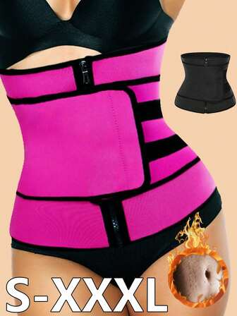 1pc, 2025 New Waist Belt Hook And Loop Zipper Waist Strap Waist Waist Protection Sports Plastic Waist Sweat Plastic Waist Belt,Waist Trainer