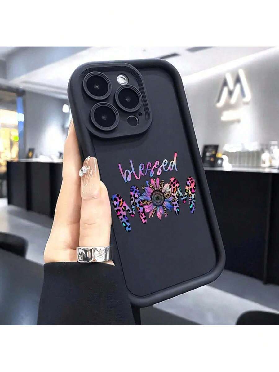 16 Pro 16e 15 Plus 14 13 12 11 XS XR Mom Pattern Pocket-Friendly Shockproof Silicone Protective Cellphone Softcase Girls And Women17 17pro 17prmax17 17pro 17prmax - Black - View 1