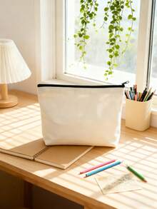 10pcs/Set Cute & Fashionable Reusable Canvas Tote Bags, Handbag, Shoulder Bag, Shopping Bag, Large Capacity, Foldable, Handmade, Beige Canvas Bag, Tote Bag, Shoulder Bag