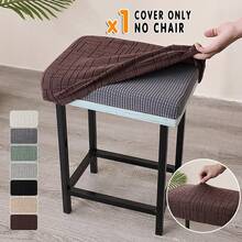1/2pcs Jacquard Bar Stool Covers, Elastic Dining Chair Seat Covers, Anti-Dirty Seat Protector Suitable For Bar Stools - Multicolor - View 8
