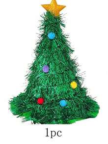 1 件圣诞树帽 - 节日派对必备耐用塑料节日照片道具可手洗无羽毛趣味复活节和圣诞节礼物 - 綠色 - 查看 8