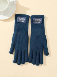 1 Pair Women's Thick Warm Knitted Gloves, Fleece Lined For Winter Outdoor Cycling - Fingerless Gloves - View 16