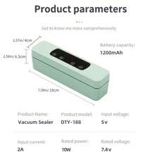 二合一便携式手持电动真空封口机，适用于干湿食品的储存和真空密封，实现食品长期保鲜，设计紧凑易用，方便携带，适用于餐厅、厨房、健身器材保鲜。