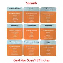 Adivinha Esta Palavra - Um Jogo de Cartas Mini Popular Espanhol com 50 Cartas, Ideal para Reuniões com Amigos e Família, Bem como Presentes de Feriados. Este Jogo de Cartas Aumenta o Entretenimento Social, Jogos de Festa. Tamanho da Carta: 5cm/1,97 Polegadas - Laranja - Visão 11