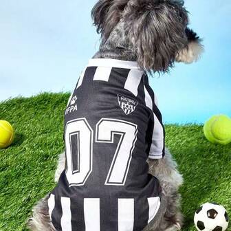 1pc Pet Cat/Dog Universal # Sports Jersey Shirt With Letter Print, Fashionable Casual Sporty & Comfortable Pet Clothes