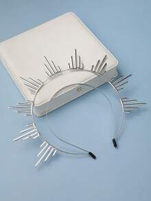 1pc Sun Goddess Halo Crown - Sunburst Gold Spiked Celestial Headpiece Virgin Mary Goddess Headband Golden Headwear Women Renaissance Cosplay Costume Hair Accessories For Masquerade Party - 彩色 - 查看 3