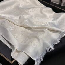 Pashmina Shawl Wraps For Women Evening Dresses Sparkly Elegant Scarf Shawls Blanket Shoulder Cover Poncho Wrap,02White - 02Trắng - Xem 5