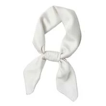 Lastclream Chiffon Square Neck Scarves For Women Handkerchief Retro Satin Ribbon Scarf For Hair Wrapping 23.6inch 26inch,23.6inchRibbon-White - 23.6吋絲帶-白色 - 查看 3