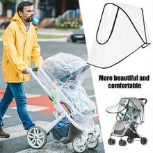 Cubierta de lluvia universal para cochecito de bebé - Diseño impermeable, a prueba de viento, a prueba de polvo y transpirable, de material plástico - Se ajusta a todos los cochecitos de bebé - Apto para uso en exteriores - Regalo perfecto para nuevos padres - Multicolor - Ver 4