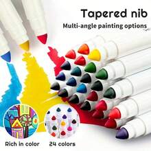 أقلام تلوين مائية قابلة للغسيل للأطفال من Angelhere، طقم أقلام بطرف مخروطي فائق القابلية للغسيل، مستلزمات فنية لرسم الأطفال - متعدد الألوان - مشاهدة 4