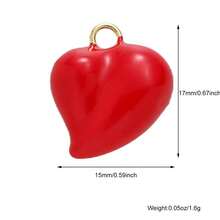 1pc Copper Creative New Fashion Personalized Heart Pendant, Valentine's Day Gift, DIY Bracelet Necklace Earring Backpack Versatile Accessory - Multicolor - View 30