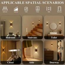 Smart LED Wall Light With Motion Sensor, USB Rechargeable, Infrared Sensor, Magnetic Detachable Nightlight, 3 Lighting Modes (Dimmable) - Modern Square/Recessed Design, Suitable For Entryway, Cabinet, Bedroom, Entrance - Easy Installation, Wall Lamp, Wall Decor, Bedroom Wall Light, Wall Light, Corridor Sensor Light, Sensor Light, Wall Stick Light, Corridor Light - Multicolor - View 6