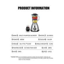 SOKANY 03031 Multi-Functional Food Processor, Demolition Machine. 2-In-1 Blender For Juicing/Grinding. 800W High Power, 1.5L Large Capacity, 5 Speed Settings. One-Touch Operation, Suitable For Crushing Ice, Juicing, Grinding, Mincing And More. An Essential Kitchen Appliance.